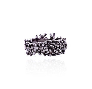 Ring - Anemone, Rhodium size 8