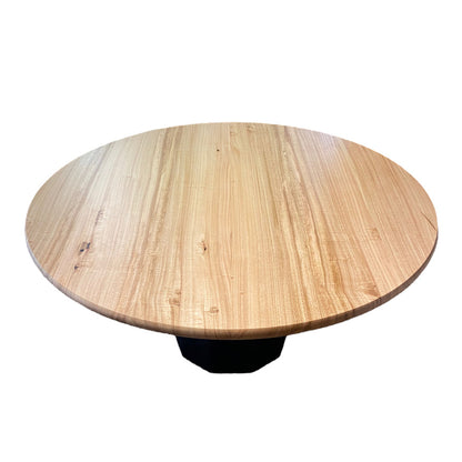 Dining Table - Round Western Australian Blackbutt  with Ebonised Jarrah Base
