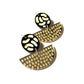 Earrings, Large, Black, Silver and Yellow