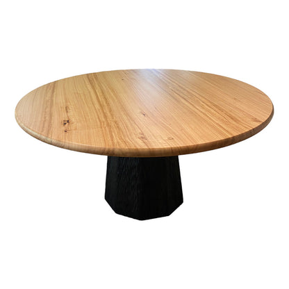 Dining Table - Round Western Australian Blackbutt  with Ebonised Jarrah Base