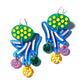 Earrings, Large, Green and Blue