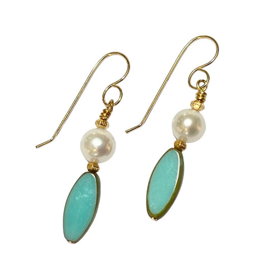 Earrings - Blue Chez Glass
