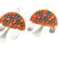 Earring, Orange Silver