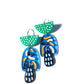 Earrings, Large, Green, Blue and Navy