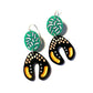 Earrings, Large, Green and Navy