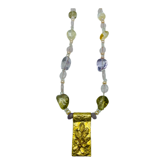 Necklace, Citrine and Gems