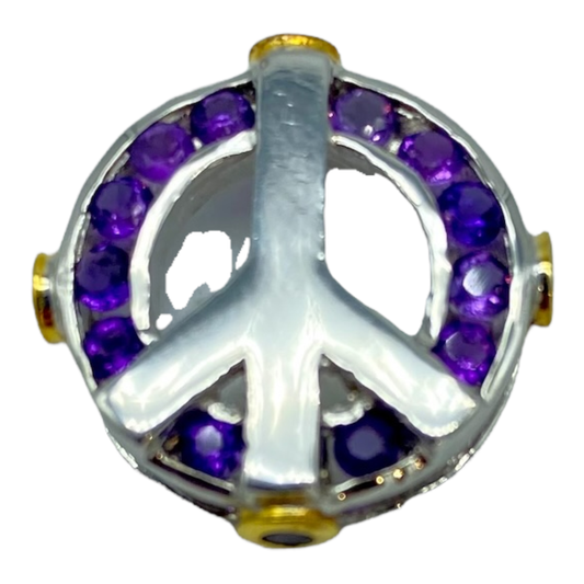 Pendant, Purple Peace Sign