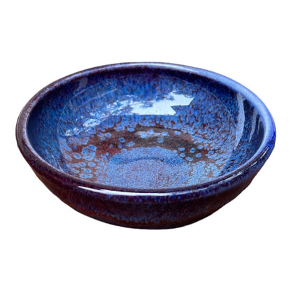 Salt Dish - Blue with Copper Red