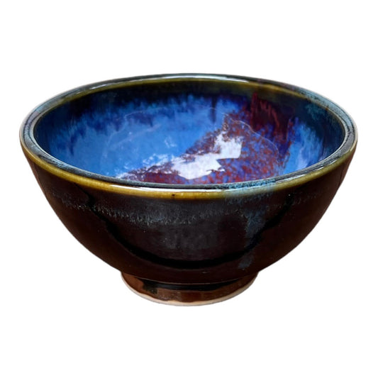 Bowl, Extra Small Round - Blue with Copper Red