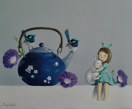 Tea Pot, Wrens & Doll