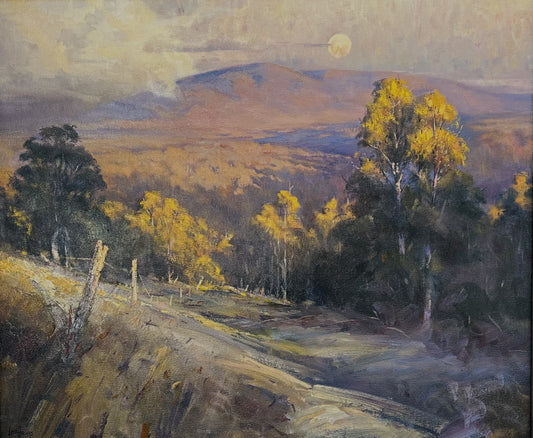 Dusk on the Dandenong; includes 1 study 'Sketch at Dusk'