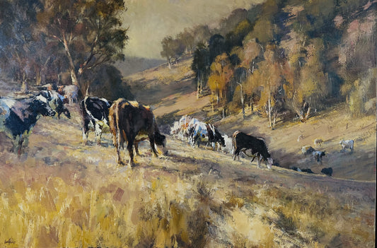 Movement in the Valley; includes 2 studies 'Cow Study' and 'Movement in the Valley Sketch'