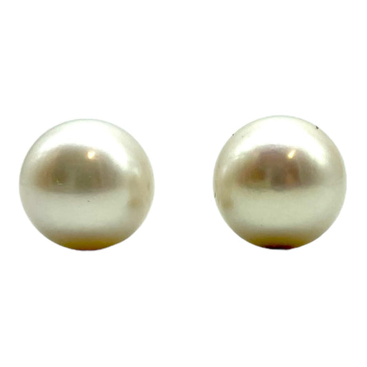 Studs - White Pearls 14mm