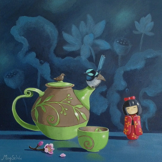 Green Tea Pot and Doll