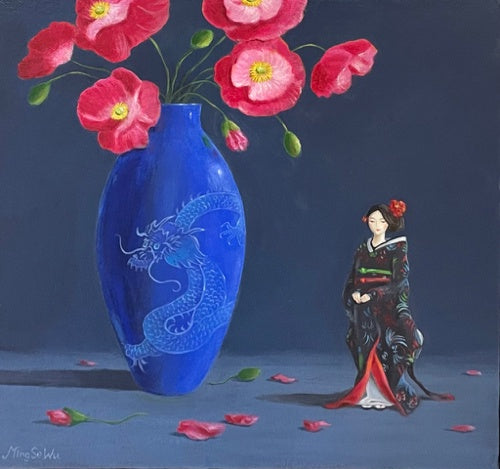 Vase of Flowers & Doll