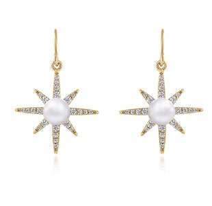 Earrings - North Star, Yellow Gold Drop