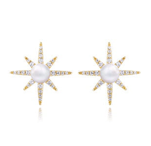 Earrings - North Star, Yellow Gold Studs