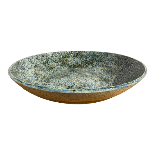 Large Sakura (Cherry Blossom) Impressed Platter in Blue  Green Oxide Wash