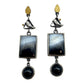 Earrings - Magpies with Botswana Agate
