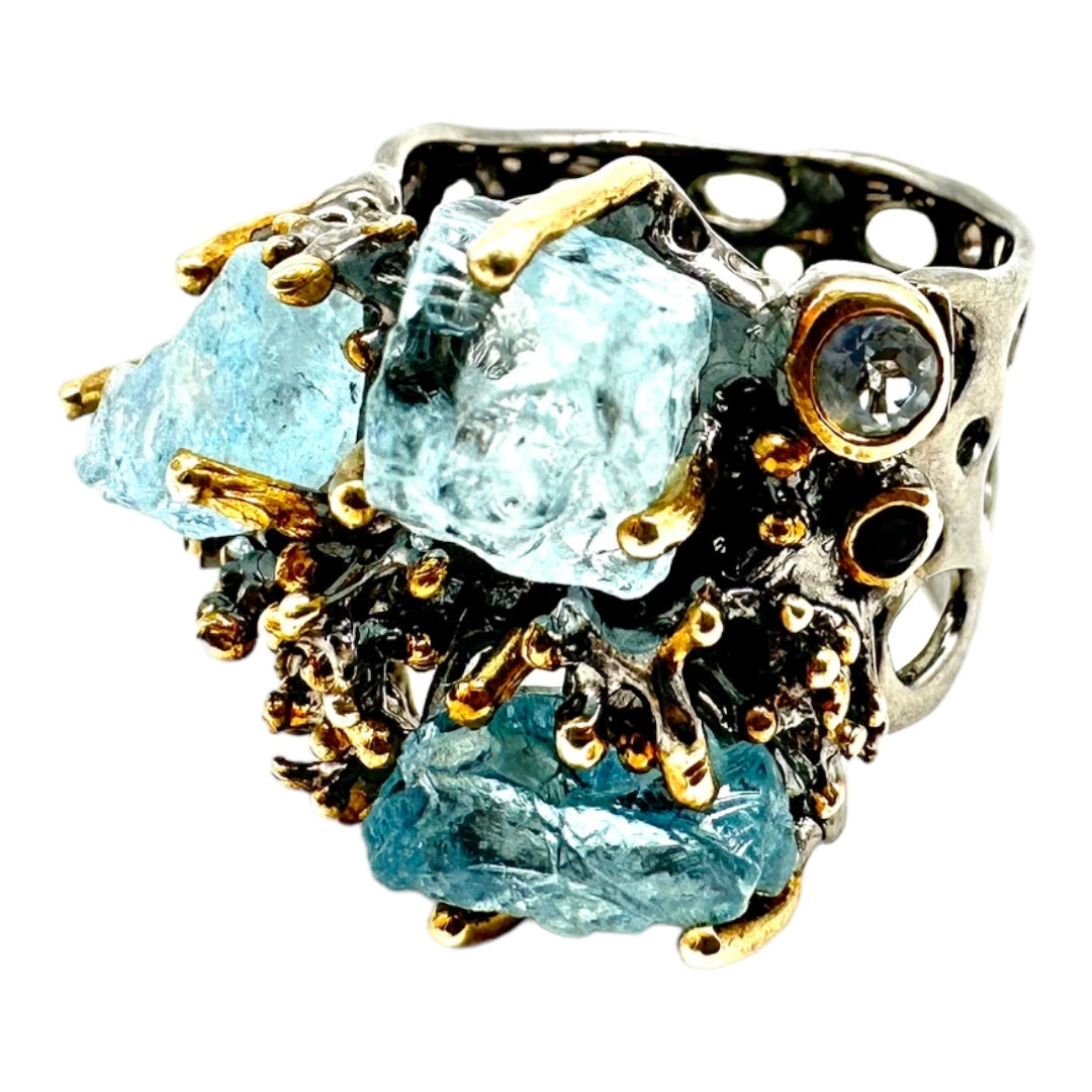 Ring - Jewel of the Sea, Aquamarine & Rhodium