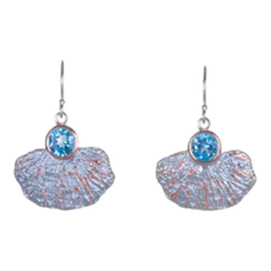 Earrings - Coral Garden, Blue Topaz with Rose Gold Accents
