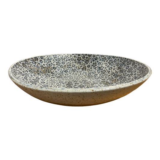 Large Sakura (Cherry Blossom) Impressed Platter in Blue Grey  Oxide Wash