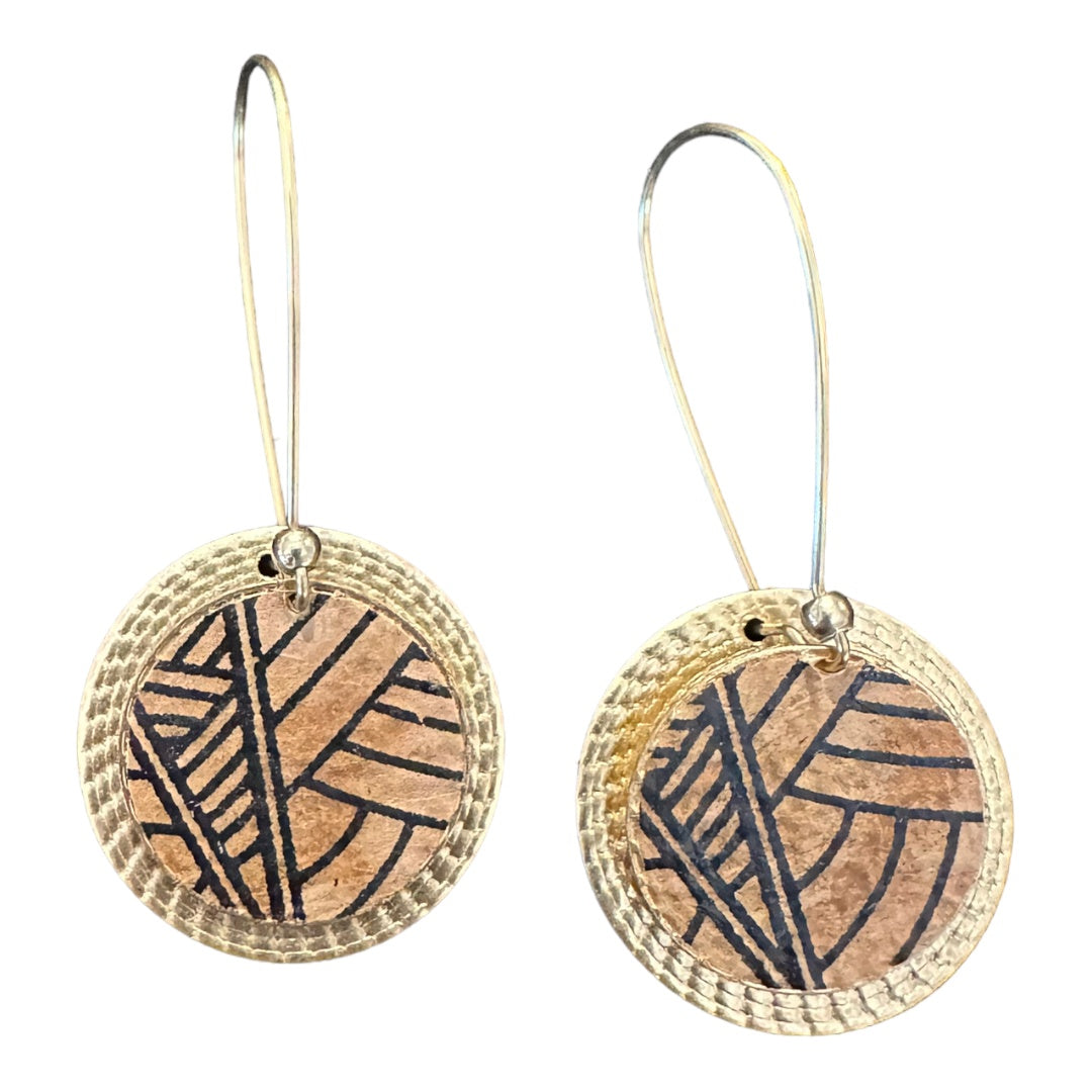 Two Layered Brass Earrings 122