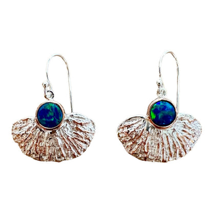 Earrings - Coral Garden, Australian Doublet Opal and Rose Gold Accents