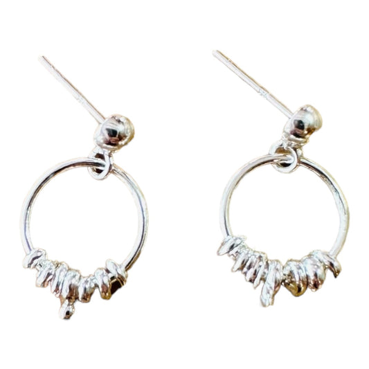 Earring - Ball Stud with Rings and Dangles