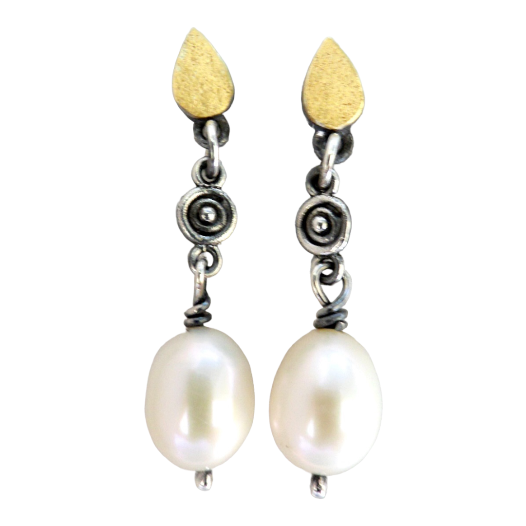 Earrings, Freshwater Pearl Short Drops