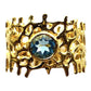 Ring - Fan of the Sea, 18kt Gold, Blue Topaz