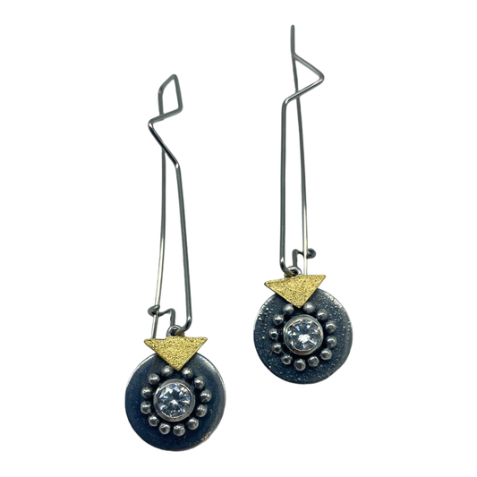Earrings - Stainless Steel Hooks, Cubic Zirconia