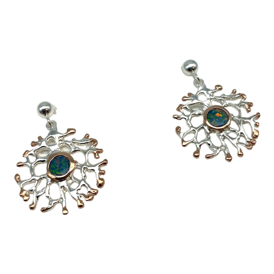 Earrings - Fan of the Sea with Opals