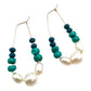 Earrings - Crystal, Turquoise and Freshwater Pearl