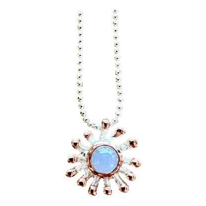 Pendant - Anemone, Blue Chalcedony