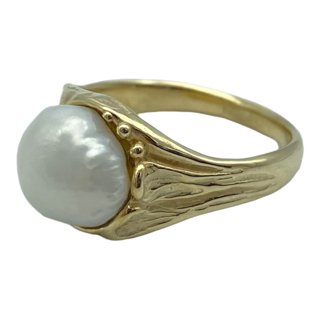 Ring, Burmese Baroque Pearl