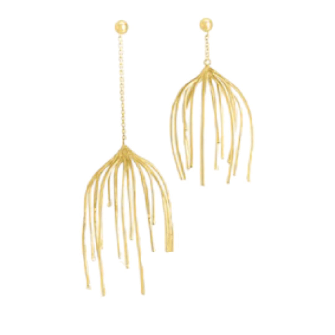 Earring - Runway Anemone Pair, Gold Finish