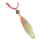 Winged Coppered Cicada on Pink Suede Lace, includes Ceramic Case