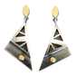 Earrings, Triangles with gold