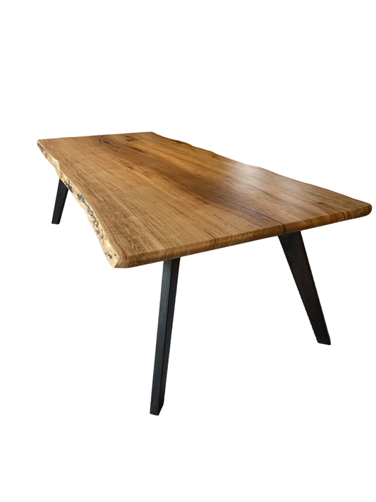 Dining Table - Single Slab Marri with Ebonised Legs