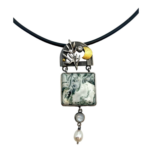 Pendant - Wetlands, Moss Agate