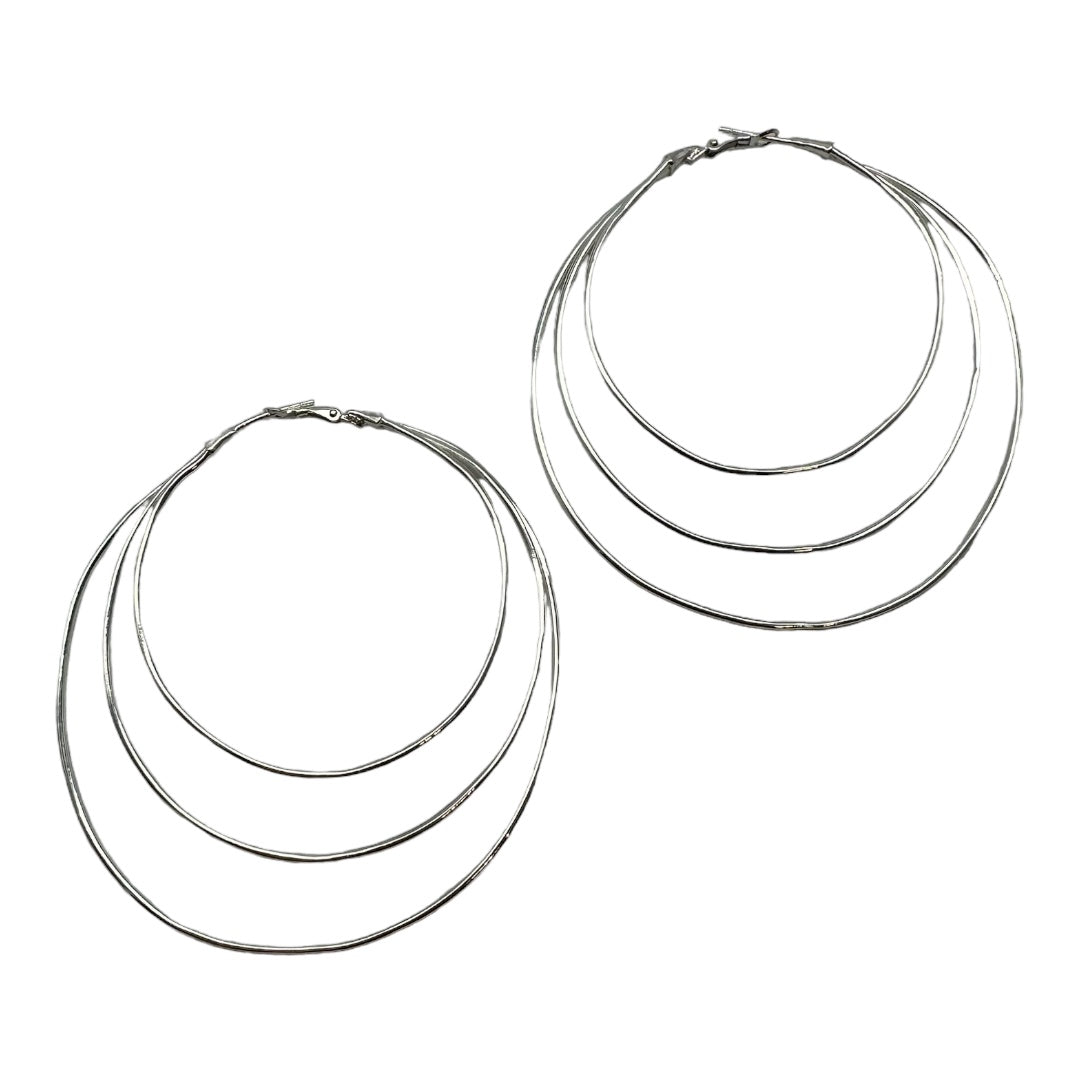 Earrings - Ripples, Silver Hoops