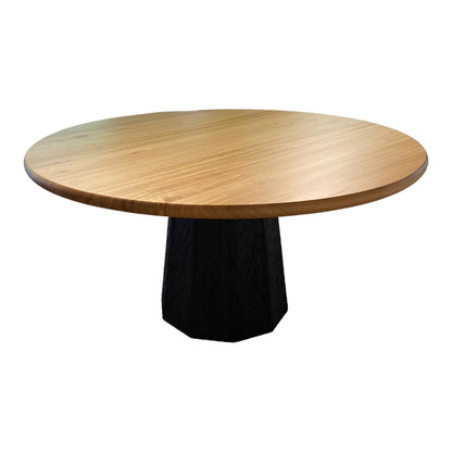 Dining Table - Round Western Australian Blackbutt  with Ebonised Jarrah Base