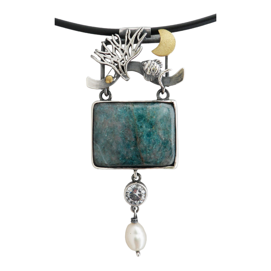 Pendant, "Life's a Beach" Neon Apatite