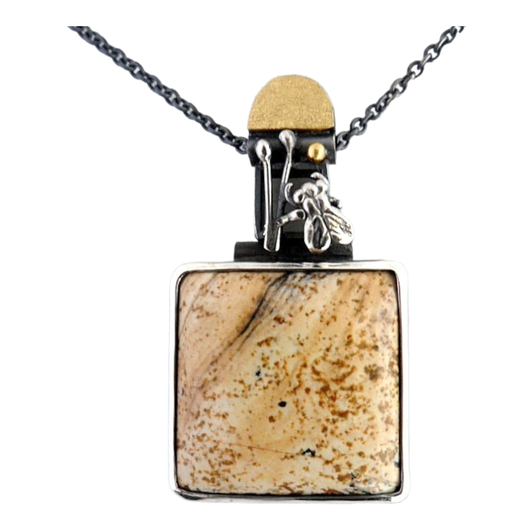 Pendant, "Buzz Off" Jasper