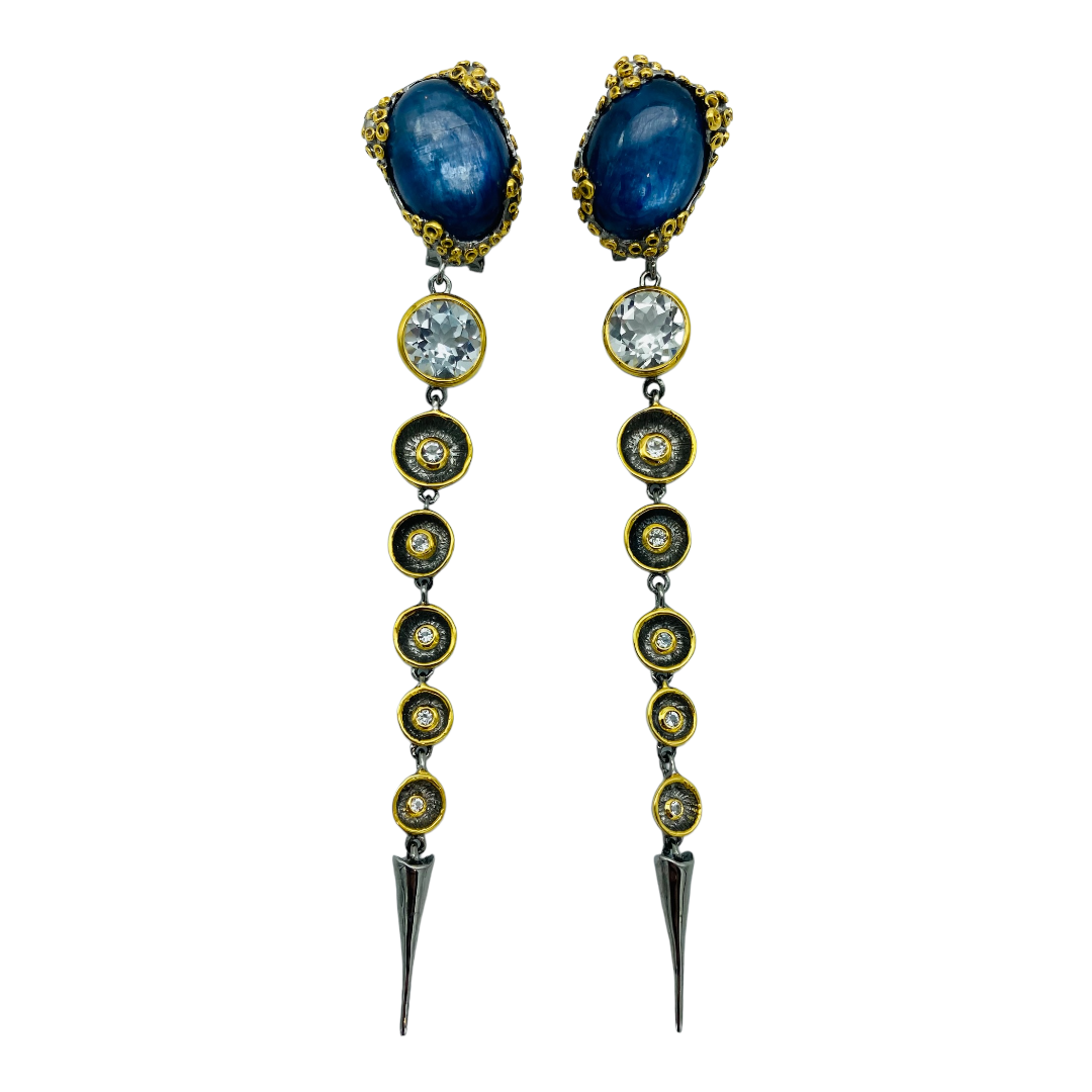 Earrings - Octopus, Kyanite