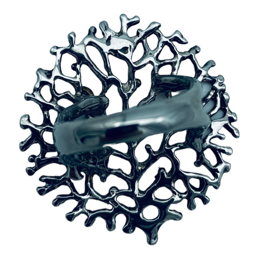 Ring, Fan of the Sea, Statement in Rhodium