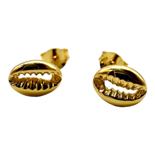 Earring - Cowrie Gold Plated Stud