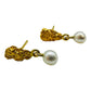 Earrings - WA Gold Nugget and Broome Keshi Pearl