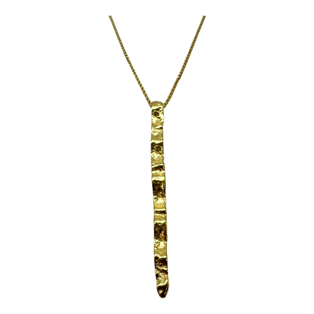 Pendant - Ocean Bed, Long with Yellow Gold Finish